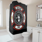 Brandweer en brandweer en brandweer douchegordijn (In situ)