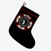 Brandweer en brandweer en brandweer grote kerstsok (Voorkant (Hangend))