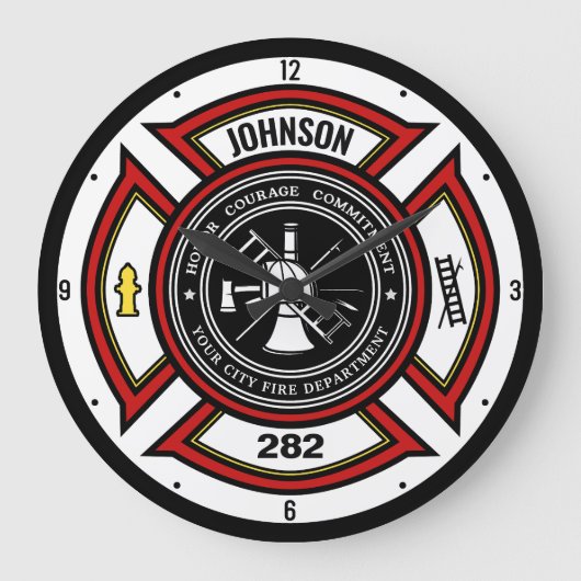Brandweer en brandweer en brandweer grote klok (Voorkant)