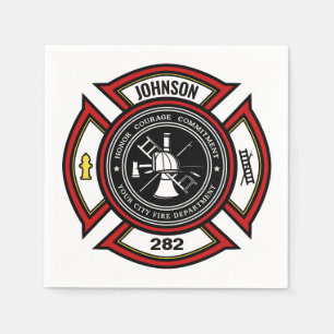 Brandweer en brandweer en brandweer servet