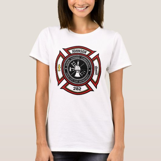 Brandweer en brandweer en brandweer t-shirt (Voorkant)