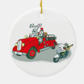 Brandweer en politiehonden keramisch ornament (Achterkant)