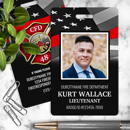 Brandweer Foto Brandweerman ID Badge