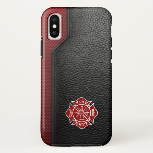 Brandweer Gedrukt Leder Case-Mate iPhone Case (Achterkant)