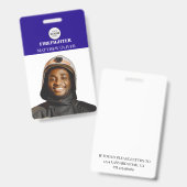 Brandweer ID-foto Eenvoudig blauw logo badge (Voor- en achterkant)