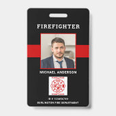 Brandweer ID Gepersonaliseerde Foto Brandweerman I Badge (Voorzijde)