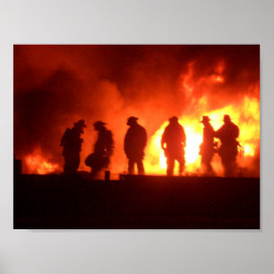 brandweer in actie poster