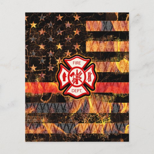 Brandweer kruis en vlammen flyer (Voorkant)