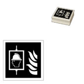 Brandweer lift veiligheidsbord rubberstempel (Gestempeld)