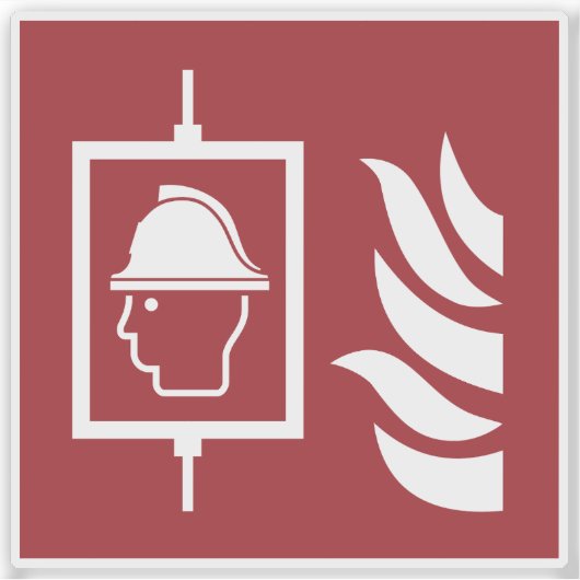 Brandweer lift veiligheidsbord sticker (Voorkant)
