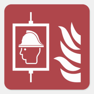 Brandweer lift veiligheidsbord vierkante sticker