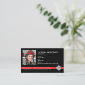 Brandweer Logo Brandweerman Foto Visitekaartje (Staand voorkant)