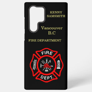 Brandweer logo Zwart en rood badge Samsung Galaxy Hoesje