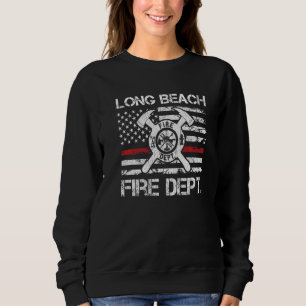 Brandweer Long Beach California Dunne Rode Lijn Trui