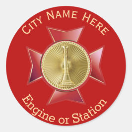 Brandweer Luitenant Gold Medallion Ronde Sticker