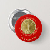 Brandweer Luitenant Medallion Ronde Button 5,7 Cm (Voorkant /achterkant)