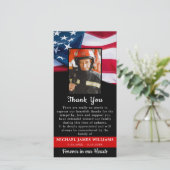 Brandweer Memorial Vlag Patriottische Uitvaart Bedankkaart (Staand voorkant)