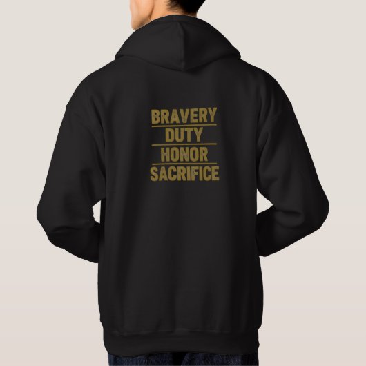 Brandweer Moed Plicht Eer Sacrifice Hoodie (Achterkant)
