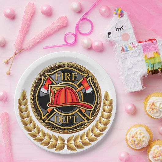 brandweer partygoederen papieren bordje (Feest)