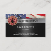 Brandweer Patriottische Brandweerman VS Vlag Visitekaartje (Voorkant)
