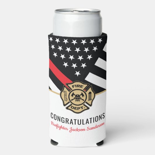 Brandweer Pensioen Partij Brandweer Seltzer Blikjeskoeler (Seltzer Voorkant)