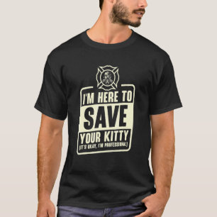 Brandweer Professioneel Redding Kat Brandweerman V T-shirt