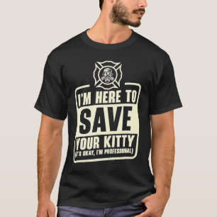 Brandweer Professioneel Redding Kat Brandweerman V T-shirt