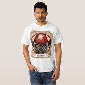 Brandweer Pug tshirt (Voorkant volledig)