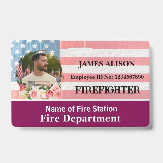Brandweer Qr Code Foto Naam ID Kaart Badge (Voorzijde)