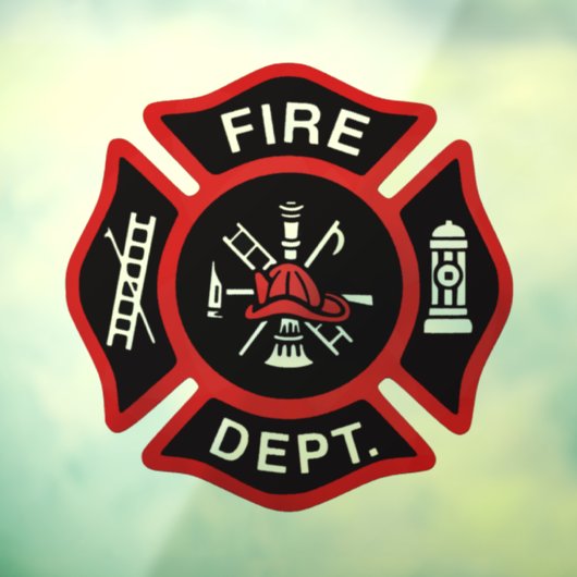 Brandweer Rode Maltese kruis Raamsticker (Vel 3)