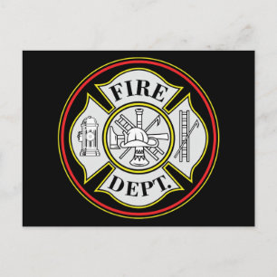 Brandweer Ronde Badge Briefkaart