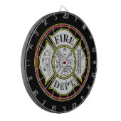 Brandweer Ronde Badge Dartbord (Voorkant Links)