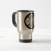 Brandweer Ronde Badge Reisbeker (Voorkant links)