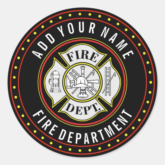 Brandweer Ronde Badge Ronde Sticker (Voorkant)