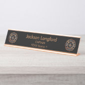 Brandweer Rose Goud Bureau Naambordje (Voorkant)