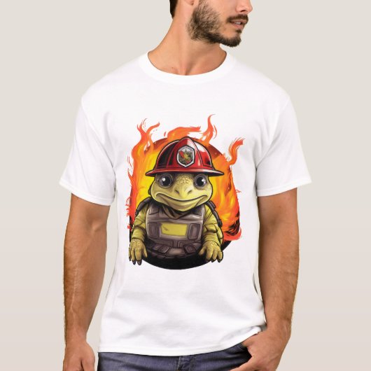 Brandweer schildpad t-shirt (Voorkant)