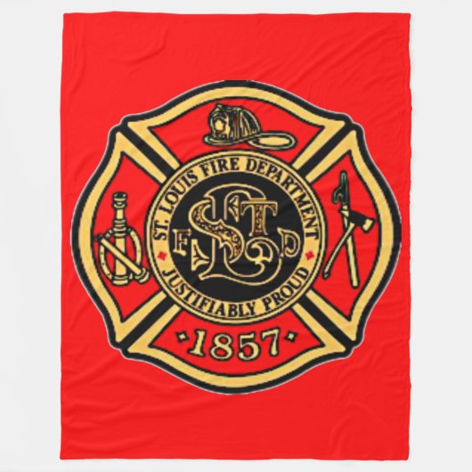 BRANDWEER ST. LOUIS. FLEECE DEKEN (Voorkant)