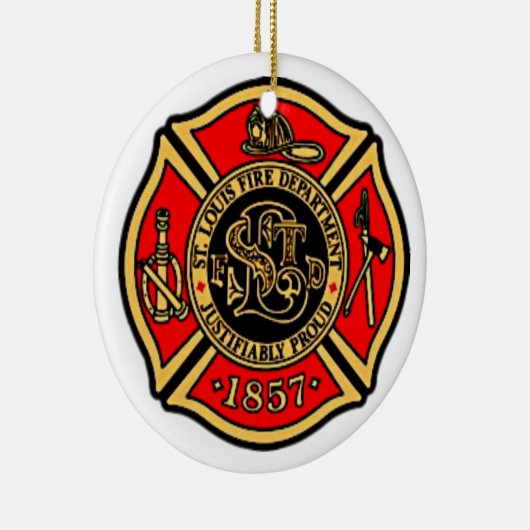 BRANDWEER ST. LOUIS. KERAMISCH ORNAMENT (Rechts)