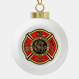 BRANDWEER ST. LOUIS. KERAMISCHE BAL ORNAMENT
