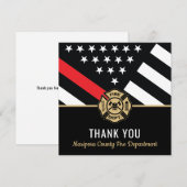 Brandweer Vlag Eerste Responder Brandweer Bedankkaart (Voorkant / Achterkant)