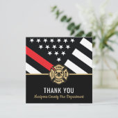 Brandweer Vlag Eerste Responder Brandweer Bedankkaart (Staand voorkant)