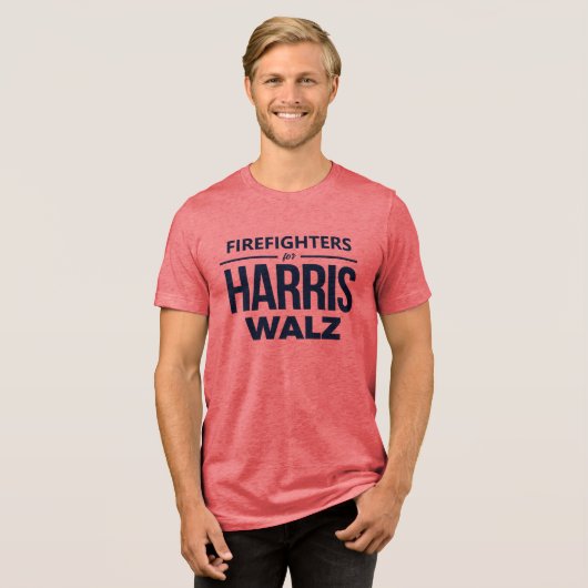 Brandweer voor Harris Walz Tri-Blend Shirt (Voorkant volledig)