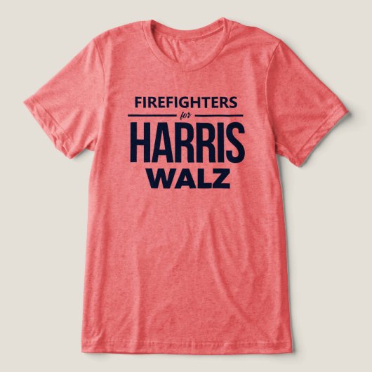 Brandweer voor Harris Walz Tri-Blend Shirt (Design voorkant)