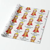Brandweer Vrouw Super Hero Funny Cadeaupapier (Uitgerold)