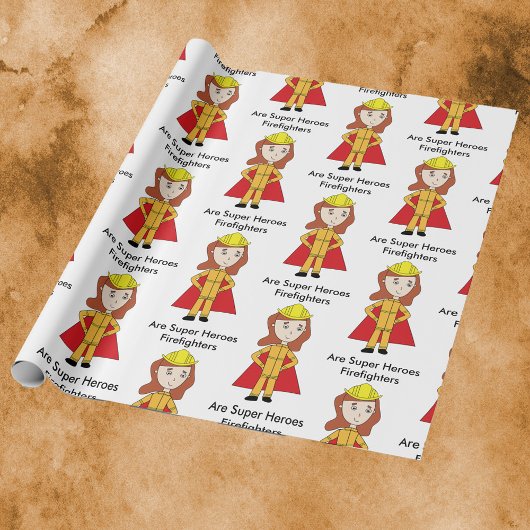 Brandweer Vrouw Super Hero Funny Cadeaupapier