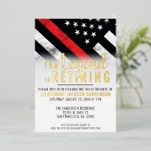 Brandweeraardoplossing Thin Red Line Flag Fireman Folie Uitnodiging (Staand Voorkant)