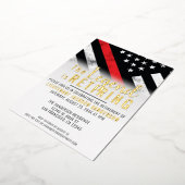 Brandweeraardoplossing Thin Red Line Flag Fireman Folie Uitnodiging (Gedraaid)