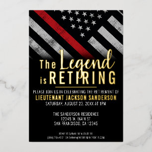 Brandweeraardoplossing Thin Red Line Flag Fireman Folie Uitnodiging