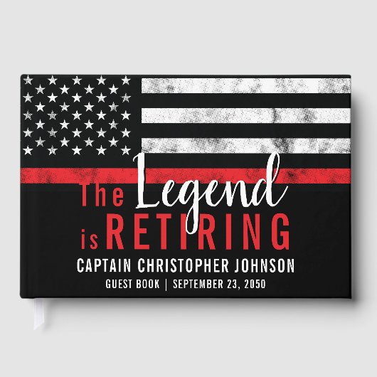 Brandweeraartret Vuurman Thin Red Line Vlag Gastenboek (Voorkant)