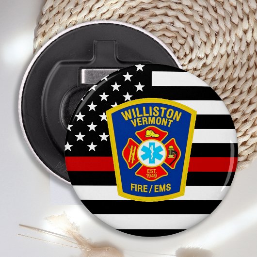 Brandweerafdeling Aangepaste Logo brandweerdienst Button Flesopener